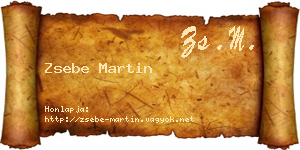 Zsebe Martin névjegykártya