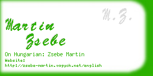 martin zsebe business card